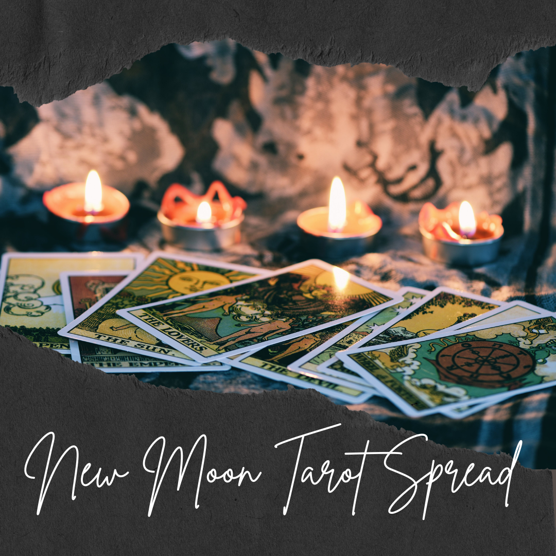 candles lit around a pile of scattered tarot cards