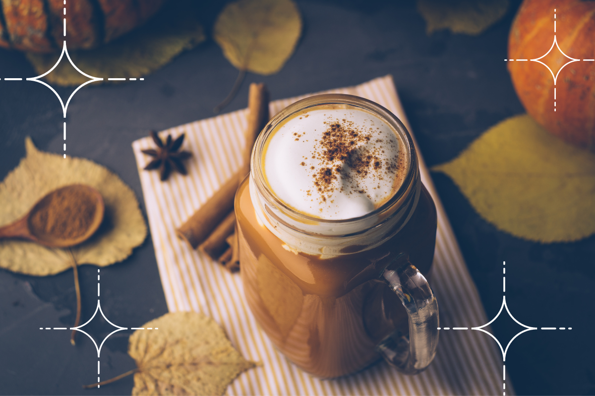 have a mug of the delicious hot beverage we all love in fall, herbal magic of pumpkin spice